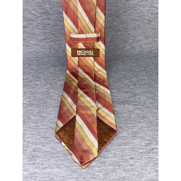 Michael Kors Orange/Gold/Blue Silk Necktie, Great Condition, Used, Bright Colors - Picture 5 of 12